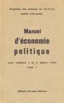 Manuel d'conomie politique