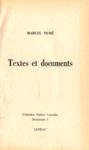 Textes et documents