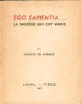 Ego Sapienta... - La sagesse qui est Marie