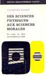 Des sciences physiques aux sciences morales